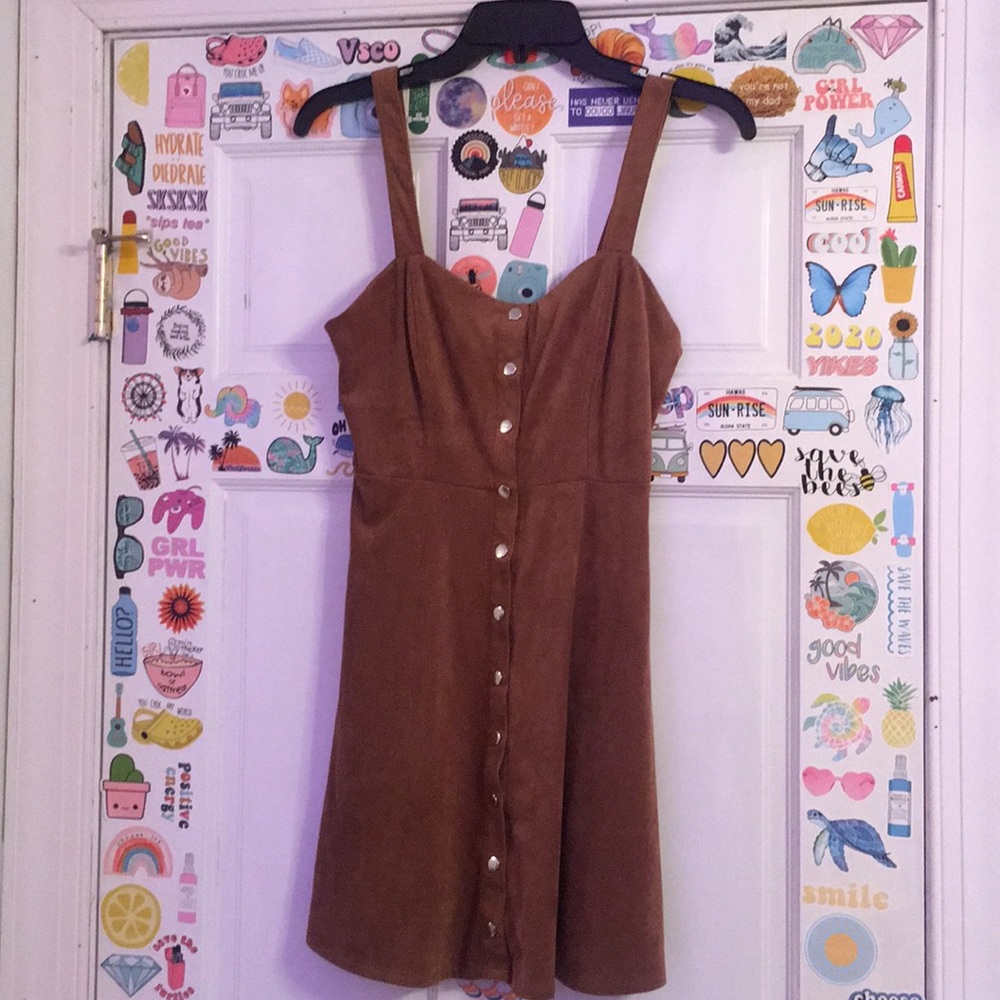 Brown suede dress